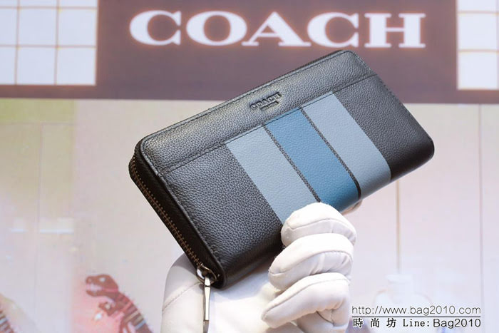 COACH蔻馳 F58109 coach最新款拼色 男士長款錢包 錢夾  Chz1376